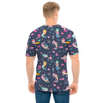 Mermaid Cartoon Pattern Print Men's T-Shirt