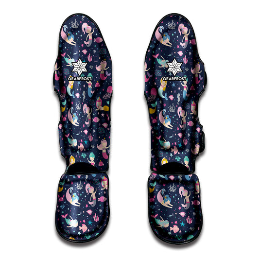Mermaid Cartoon Pattern Print Muay Thai Shin Guard