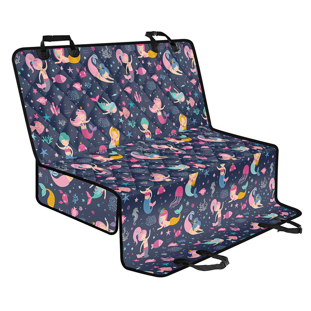 Mermaid Cartoon Pattern Print Pet Car Back Seat Cover