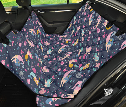 Mermaid Cartoon Pattern Print Pet Car Back Seat Cover