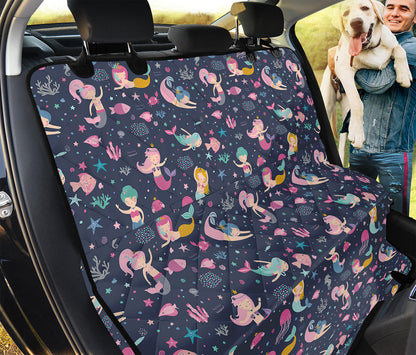 Mermaid Cartoon Pattern Print Pet Car Back Seat Cover