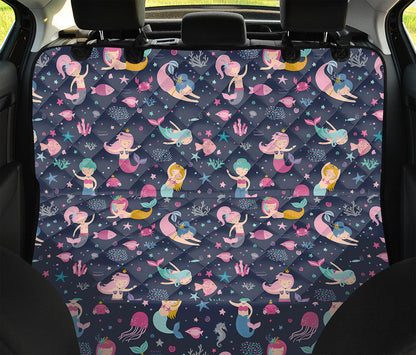 Mermaid Cartoon Pattern Print Pet Car Back Seat Cover