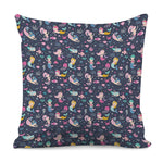 Mermaid Cartoon Pattern Print Pillow Cover