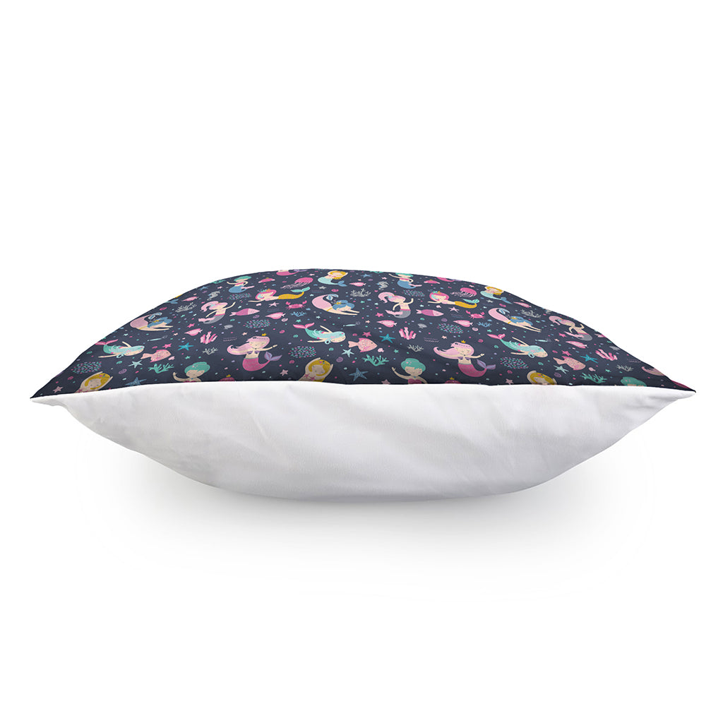 Mermaid Cartoon Pattern Print Pillow Cover