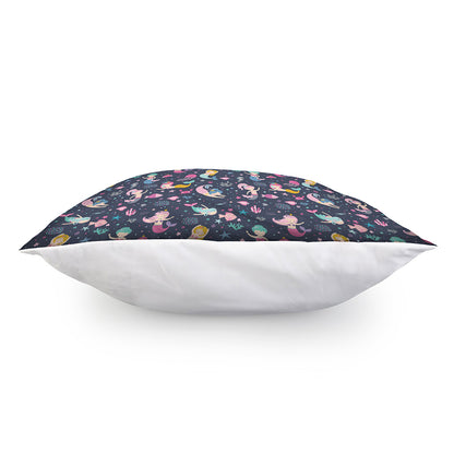 Mermaid Cartoon Pattern Print Pillow Cover