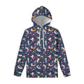 Mermaid Cartoon Pattern Print Pullover Hoodie