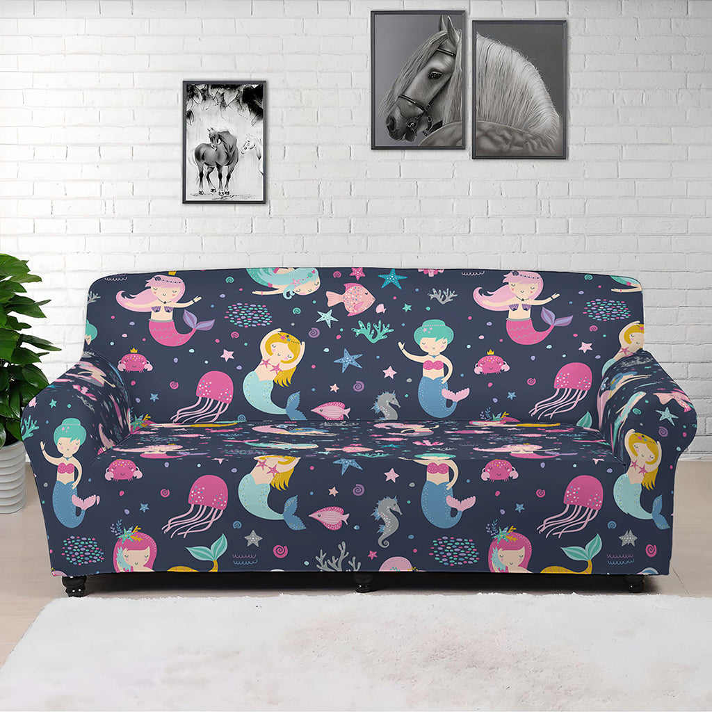 Mermaid Cartoon Pattern Print Sofa Cover