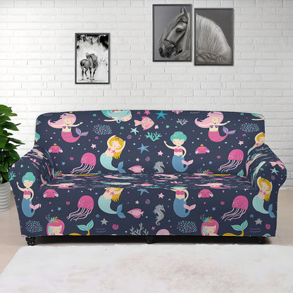 Mermaid Cartoon Pattern Print Sofa Cover