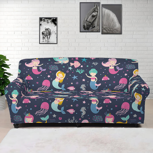 Mermaid Cartoon Pattern Print Sofa Cover