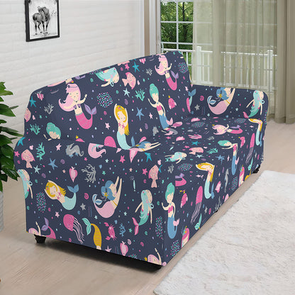 Mermaid Cartoon Pattern Print Sofa Cover