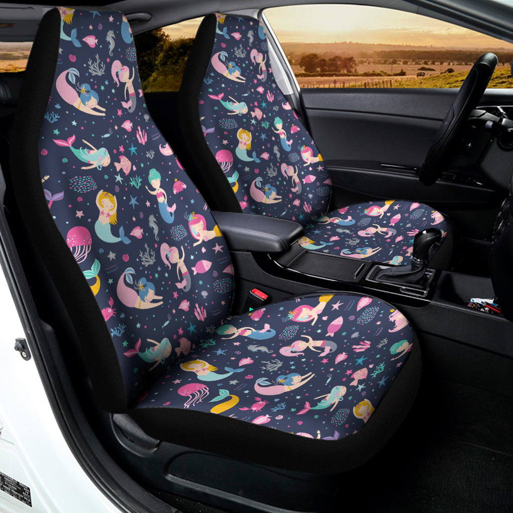 Mermaid Cartoon Pattern Print Universal Fit Car Seat Covers