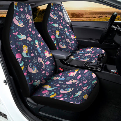 Mermaid Cartoon Pattern Print Universal Fit Car Seat Covers
