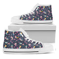 Mermaid Cartoon Pattern Print White High Top Sneakers
