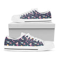 Mermaid Cartoon Pattern Print White Low Top Sneakers