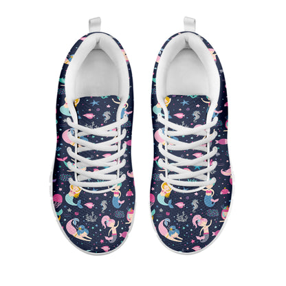 Mermaid Cartoon Pattern Print White Sneakers