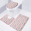 Mermaid Girls Pattern Print 3 Piece Bath Mat Set