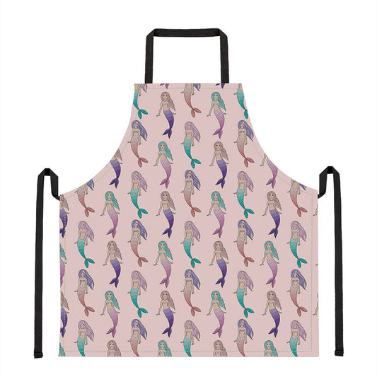 Mermaid Girls Pattern Print Apron