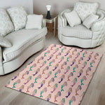 Mermaid Girls Pattern Print Area Rug