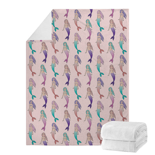 Mermaid Girls Pattern Print Blanket