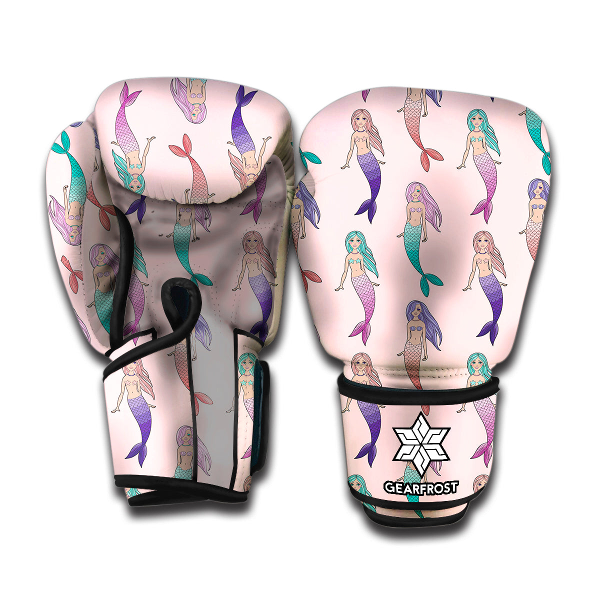 Mermaid Girls Pattern Print Boxing Gloves