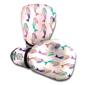 Mermaid Girls Pattern Print Boxing Gloves