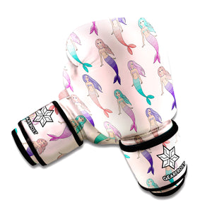 Mermaid Girls Pattern Print Boxing Gloves