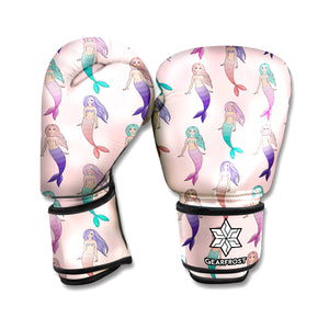 Mermaid Girls Pattern Print Boxing Gloves