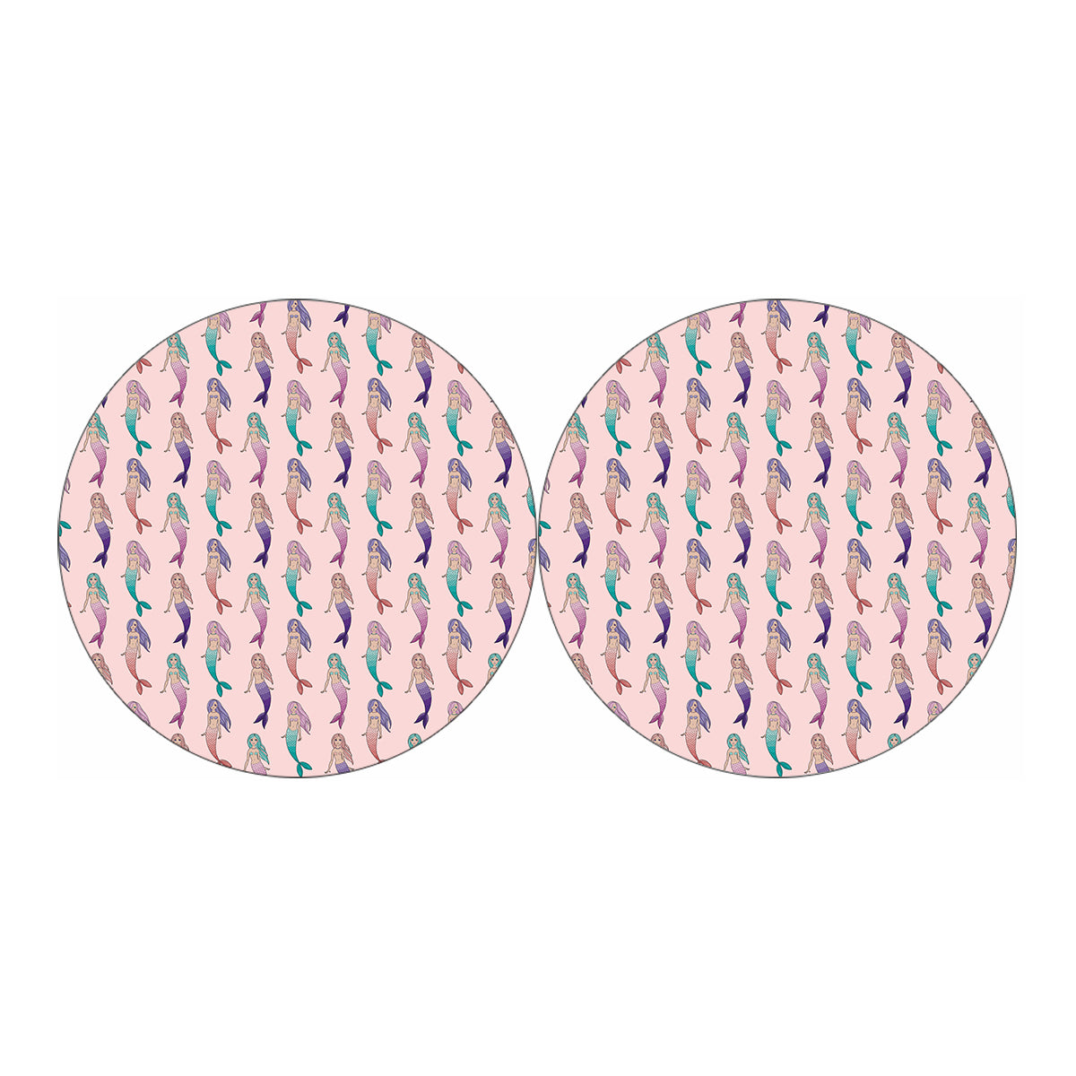 Mermaid Girls Pattern Print Car Coasters