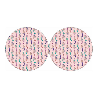 Mermaid Girls Pattern Print Car Coasters