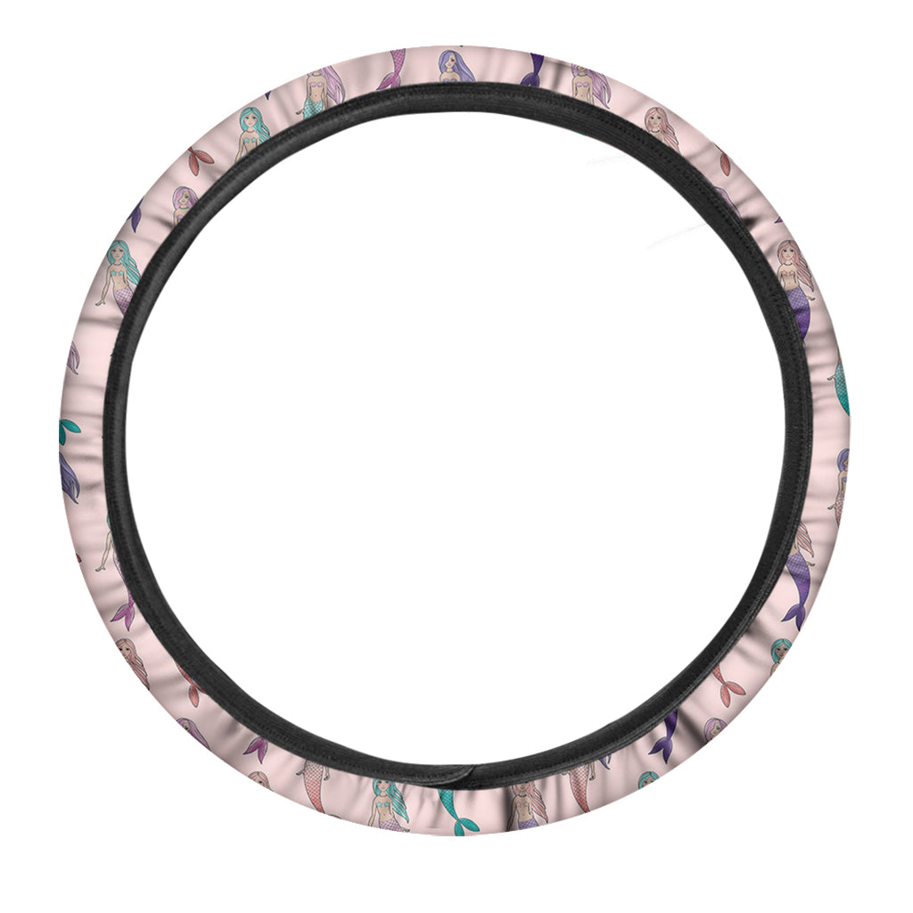 Mermaid Girls Pattern Print Car Steering Wheel Cover