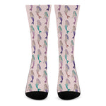Mermaid Girls Pattern Print Crew Socks