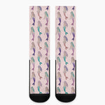 Mermaid Girls Pattern Print Crew Socks