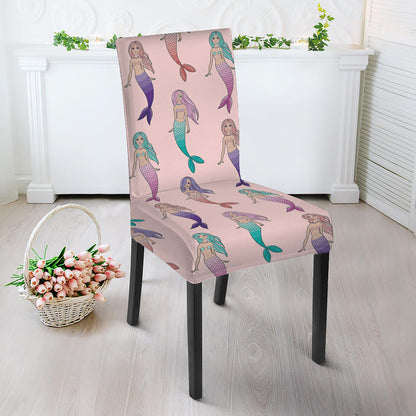 Mermaid Girls Pattern Print Dining Chair Slipcover