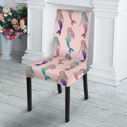 Mermaid Girls Pattern Print Dining Chair Slipcover