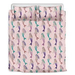 Mermaid Girls Pattern Print Duvet Cover Bedding Set