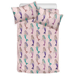Mermaid Girls Pattern Print Duvet Cover Bedding Set