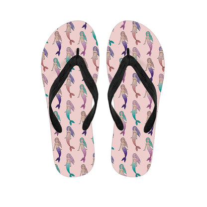 Mermaid Girls Pattern Print Flip Flops