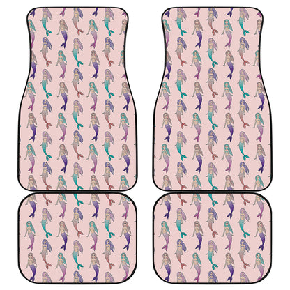 Mermaid Girls Pattern Print Front and Back Car Floor Mats