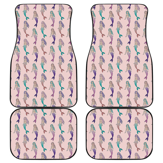 Mermaid Girls Pattern Print Front and Back Car Floor Mats