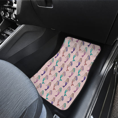 Mermaid Girls Pattern Print Front and Back Car Floor Mats