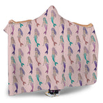 Mermaid Girls Pattern Print Hooded Blanket