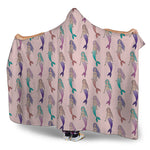 Mermaid Girls Pattern Print Hooded Blanket