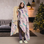 Mermaid Girls Pattern Print Hooded Blanket