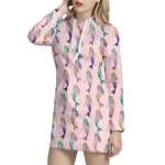 Mermaid Girls Pattern Print Hoodie Dress
