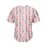 Mermaid Girls Pattern Print Men's Baseball Jersey