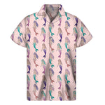 Mermaid Girls Pattern Print Men's Short Sleeve Shirt
