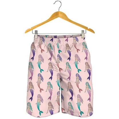 Mermaid Girls Pattern Print Men's Shorts