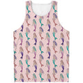 Mermaid Girls Pattern Print Men's Tank Top