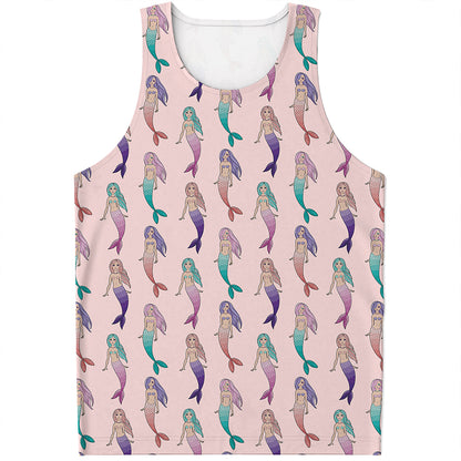Mermaid Girls Pattern Print Men's Tank Top