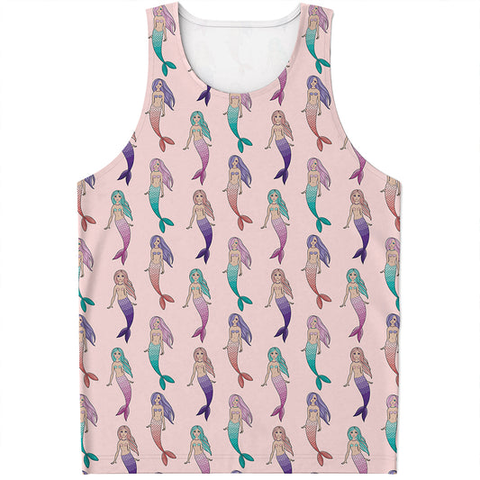 Mermaid Girls Pattern Print Men's Tank Top